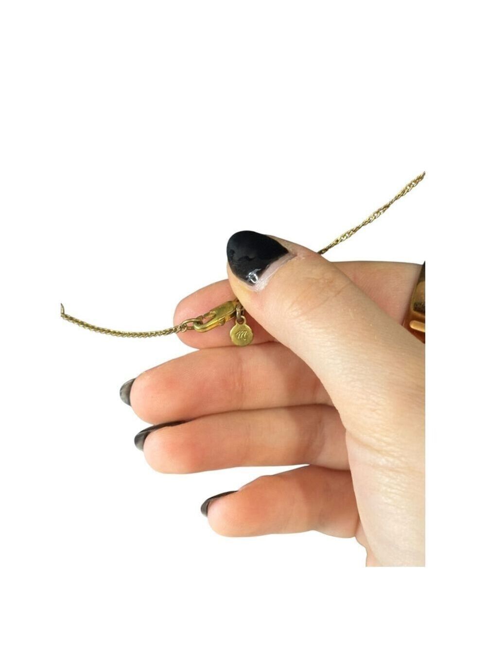 Madewell Gold Tone Crescent Pendant Necklace - Picture 3 of 4